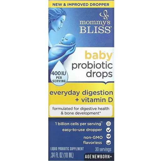 Пробиотик Mommy's Bliss Baby Probiotic Drops+Vitamin D 400 МЕ для новорожденных 10 мл - фото 2