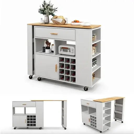 Розкладний столик тумба 2 в 1 Costway Rubber - фото 2