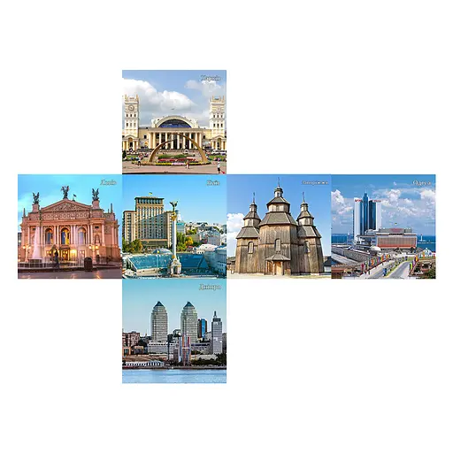 Брендовый кубик 3х3 Города Украины V-CUBE 3х3 Ukraine 00.0385 - фото 2