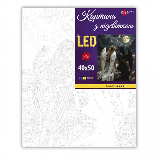 Картина по номерам Santi Ангел и Демон 40х50 см LED подсветка (956658) - фото 2