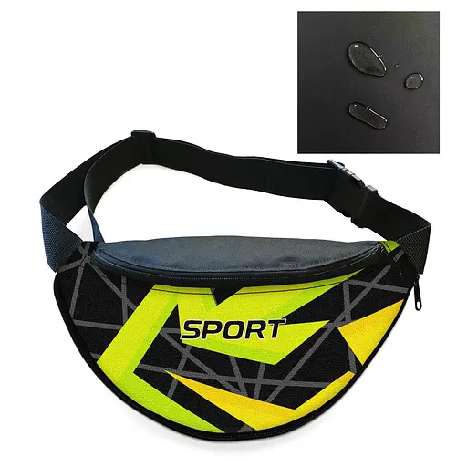 Сумка-бананка Sport мужская/женская спортивная 32×16 см с расширителем поясная сумка или сумка через плечо (3753)