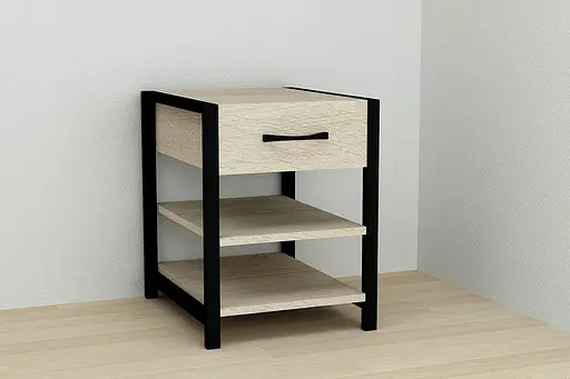 Тумба універсальна Ferrum-decor Вів'єн 1/2 50x41x40 чорний ДСП Дуб Сонома 16мм (FRD-104124)