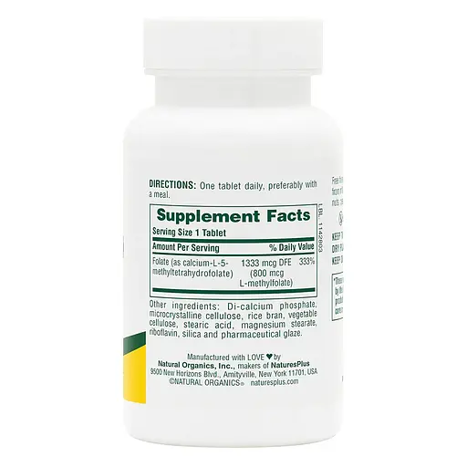 Вітаміни та мінерали Natures Plus Folic Acid 800 мкг 90 таблеток - фото 2