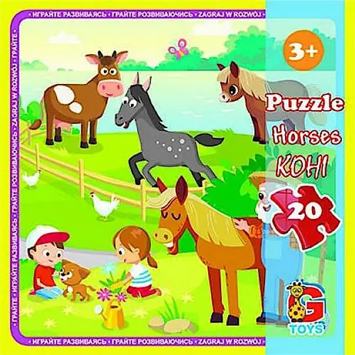 Детский пазл "Ферма" G-Toys LA10, 20 элементов - фото 1