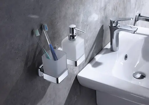 Склянка для ванної кімнати Volle Teo матове скло настінна хром 15-88-411 хром - фото 2