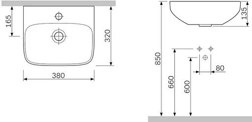 Раковина AM.PM. Inspire 38 см C504811WH - фото 3