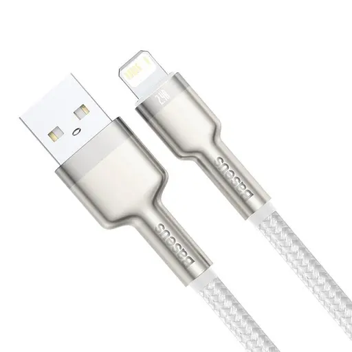 Дата кабель Baseus Cafule Series Metal USB to Lightning 2.4A (2m) (CALJK-B0) White - фото 3
