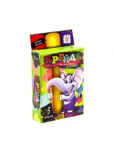 Мелки для рисования на асфальте, 3 цвета (укр) (MEL-01-01U) (Danko Toys) (4823102802671) - фото 1