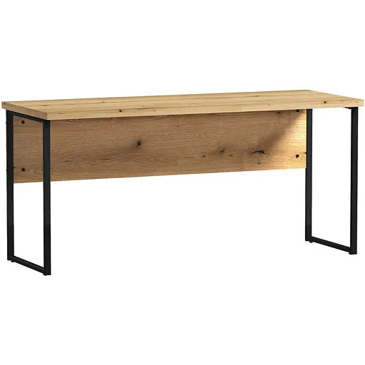 Стіл прямий лофт з екраном ОП-163 Orange-Line 1600х600х750 Чорний/Дуб Евок прибережний