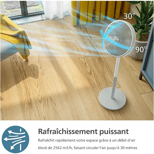 Вентилятор Philips Series 2000 напольный 40 см 48 Вт белый (CX2550/00) - фото 9