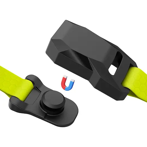 Ошейник для собак водостойкий Waudog Magnet с QR-паспортом магнитная пряжка-фастекс S Ш 15 мм Д 26-35 см лимонный - фото 2