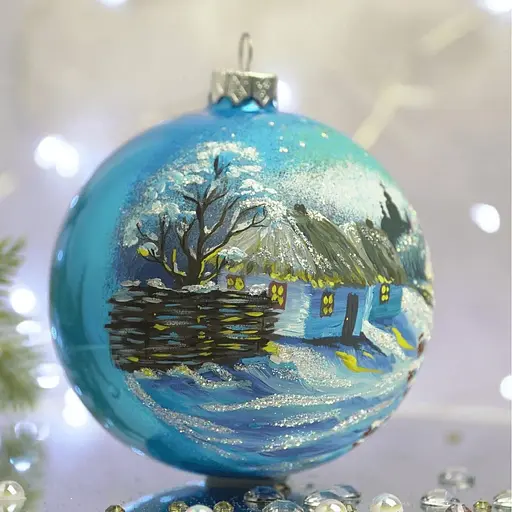 Ялинкова прикраса Санта Шоп Околиця села скло (4820001106916) - фото 2