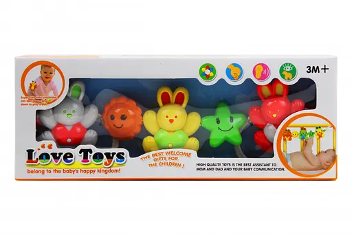 Набор погремушек на коляску 432A, 5 игрушек в наборе.