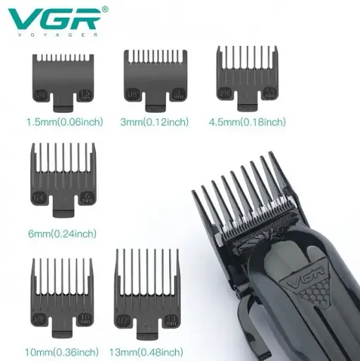 Машинка для стрижки волосся VGR V-282 6 насадок, LED Display - фото 2