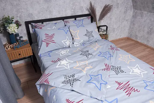 Комплект постільної білизни Moon&Star Бязь Gold Люкс Light Stars Дитячий 110x140 см наволочки 2x40x40 см - фото 3