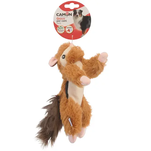 Іграшка для собак Camon білка плюшева з пищалкою та шарудінням 20 см в асортименті (AH038)