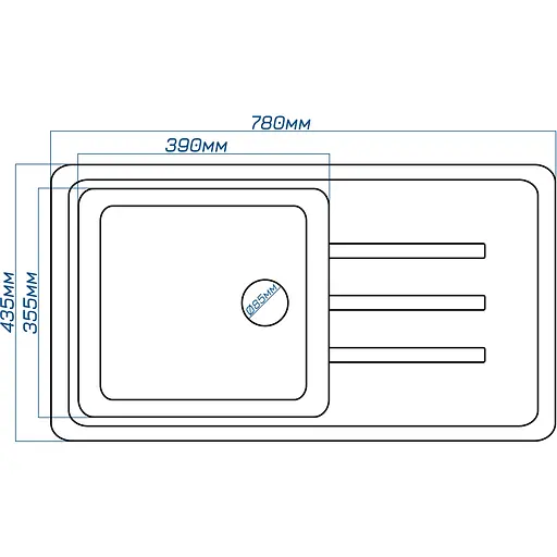 Кухонна мийка Romzha Trei 78 Seda (602) - фото 2
