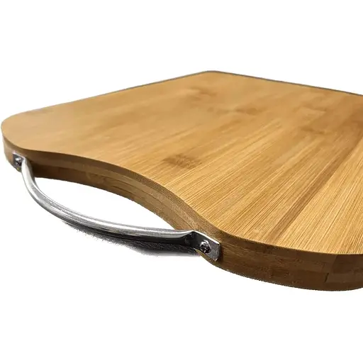 Дошка Eurogold для нарізання бамбукова з металевою ручкою 33x24 см