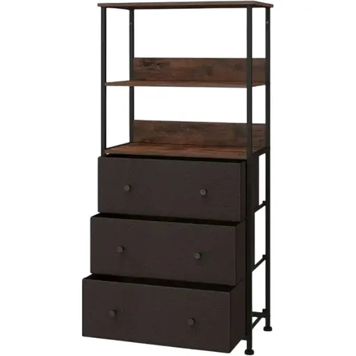 Стеллаж Costway Skiff с текстильными ящиками в стиле Loft