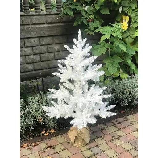 Ялинка Hvoya Classic лита 70 см в мішковині біла - фото 2