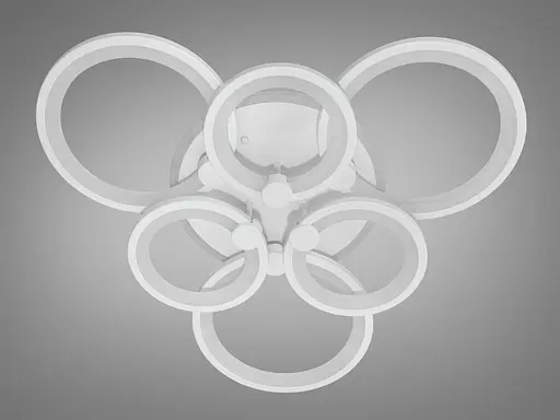 Стельова LED люстра з пультом, диммером та підсвічуванням, 140W, біла - фото 4