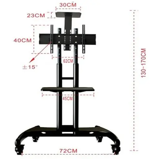 Кронштейн для телевізора PiPo PP-AVA 1500, 32-65 до 45 кг кут нахилу ±15° - фото 2