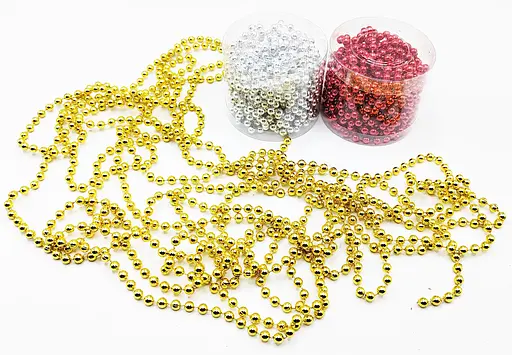 Намиста на ялинку, 6 мм, 6 м (В асортименті)