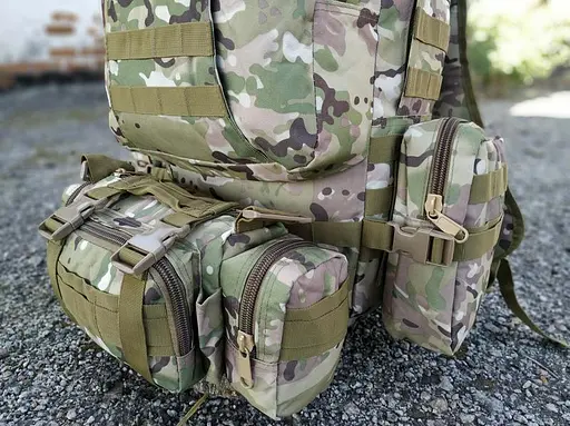 Тактический большой рюкзак Мультикам TacticBag 45-55л с подсумками (Камуфляж) - фото 7