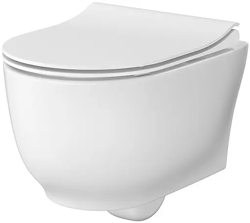 Унитаз подвесной Cersanit Luna CleanOn с сиденьем duraplast Soft Close S701-871, Белый - фото 1