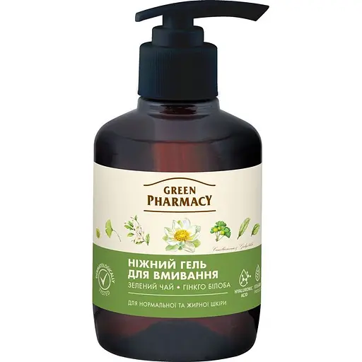 Гель для вмивання Зелена Аптека Зелений чай та гінкго білоба, 270 мл