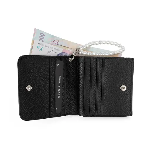 Гаманець жіночий маленький шкіряний Fuerdanni 1831-166 чорний - фото 2