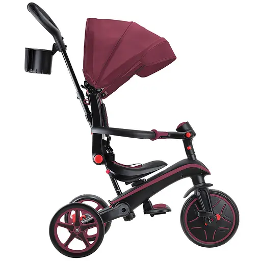 Велосипед детский Globber Explorer Trike Foldable 4в1 до 20 кг бордовый (732-202-2) - фото 4