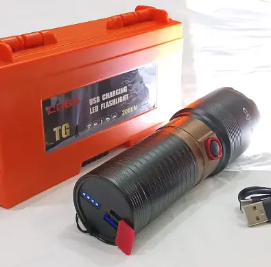 Тактический фонарь CB-X53-TG COP-2580000W мощный LED USB зарядка зум Черный - фото 8