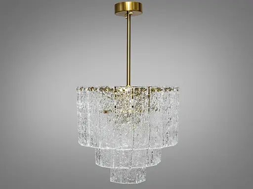 Вишукана люстра підвіс зі скляними елементами на 5 ламп, бронза - фото 1