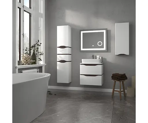 Тумба підвісна Sanwerk Алесса Air 60 венге з Топ панеллю та умивальником Rapid 50x35 (MV0000901) Венге - фото 3