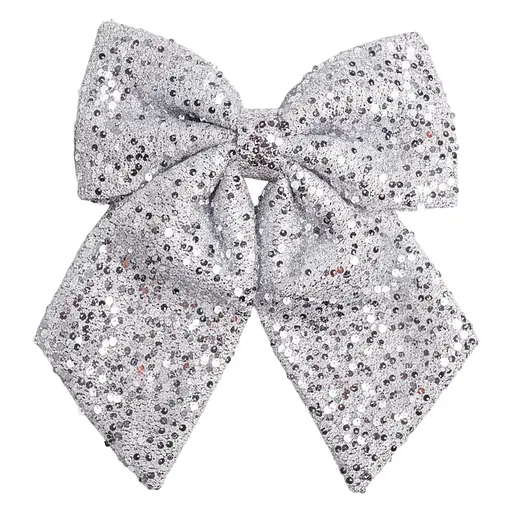 Бант новорічний для декору з паєтками на ялинку 35×45 Yiwu CR-2-27