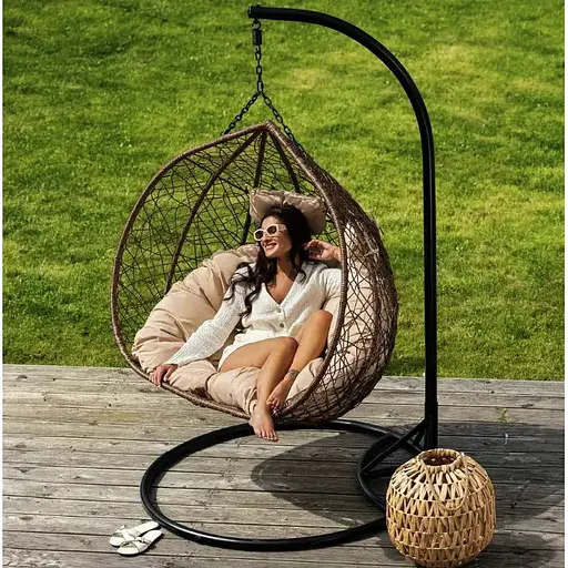 Підвісне крісло-кокон Di Volio Foggio двомісне коричневий - фото 4