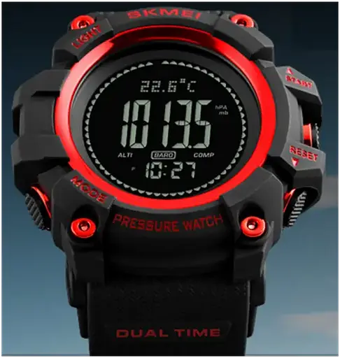 Розумний годинник Skmei Processor з Шагомером і Барометром Червоний - фото 2