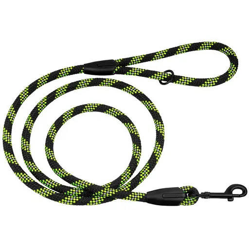 Поводок для собак Barksi Active 183х0.9 см черно-салатовый - фото 1