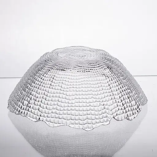 Салатница большая стеклянная прозрачная 1 литр, круглая салатница для салатов фруктов и десертов Yiwu 64486-49 - фото 3