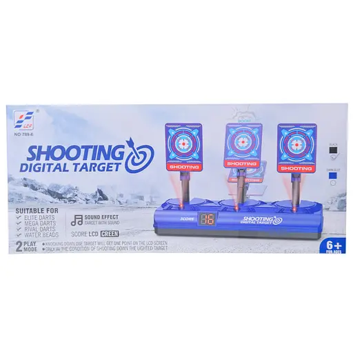 Мишень музыкальная 789-6 табло со счетом, на батарейках, в коробке (6965176300016) - фото 1