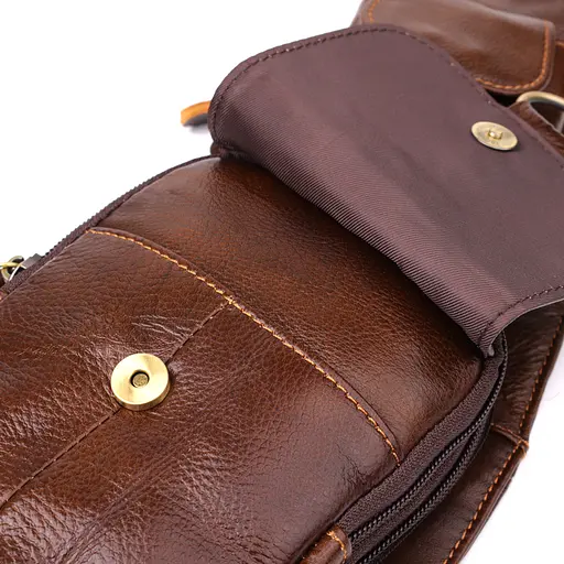 Чоловіча сумка через плече з натуральної шкіри Vintage 15х32х4 см sum0027482 - фото 6