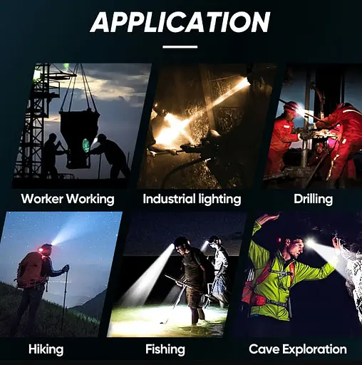 Фонарь аккумуляторный налобный WD RB-161 на голову мощный яркий LED P90 ZOOM зум - фото 4