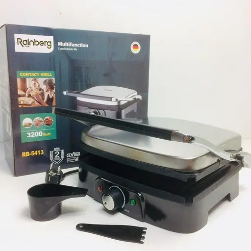 Прижимной контактный домашний электрогриль Rainberg RB-5413 3200 Вт - фото 2