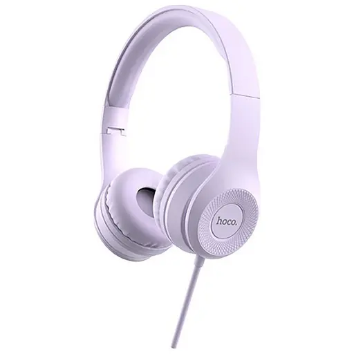 Провідні накладні навушники Hoco W21 with mic, 3.5mm, 1.2m, purple - фото 2
