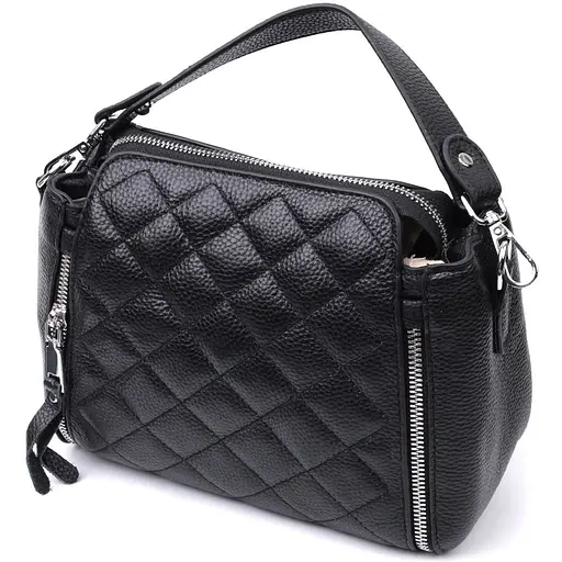 Женская сумка Vintage с ромбовидным узором из натуральной кожи 22х18х11 см sum0027013 - фото 1