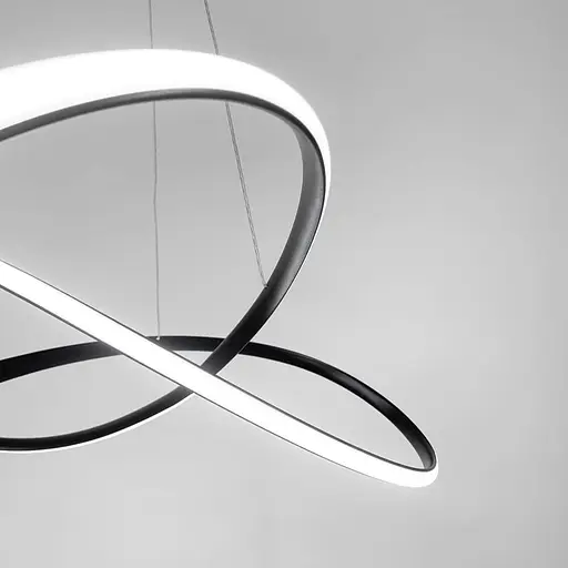 Підвісна люстра TRIO COURSE у чорному каркасі Ø 100 см | Арт. SG 6-1000 BK | Line F - фото 2