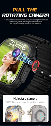 Умные смарт-часы телефон LEMFO B33 с камерой Silver Orange (18753) - фото 4