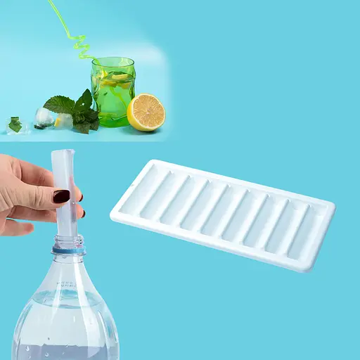 Форма для льда пластиковая на 9 секций 24.5 x 11.5 см, Мед Белый 86619 - фото 1