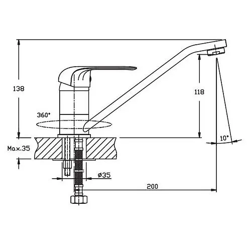 Змішувач для кухні Haiba DARIO 004 HB0856 - фото 2